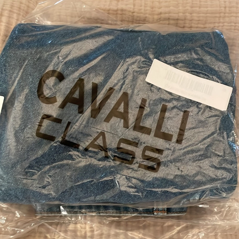 NWT ROBERTO CAVALLI High Rise Faded Cropped Jeans CLASSIC Blue. 100% cotton. 29 - Picture 11 of 11